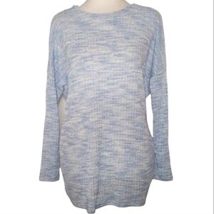 The Impeccable Pig Blue & White Open Twist Back Knit Sweater Size Small